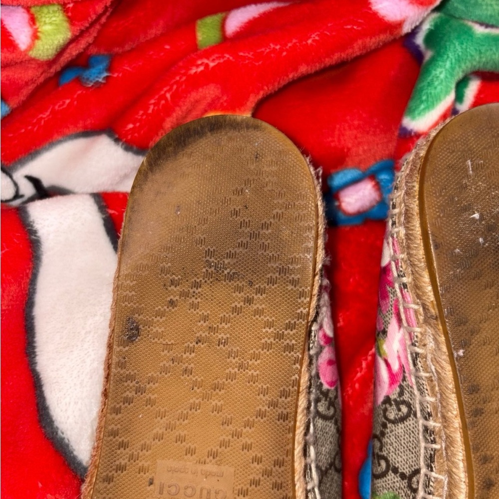 Gucci designer floral espadrille flats women’s shoes Size EU 38 RARE QUICK SHIP - Picture 7 of 12